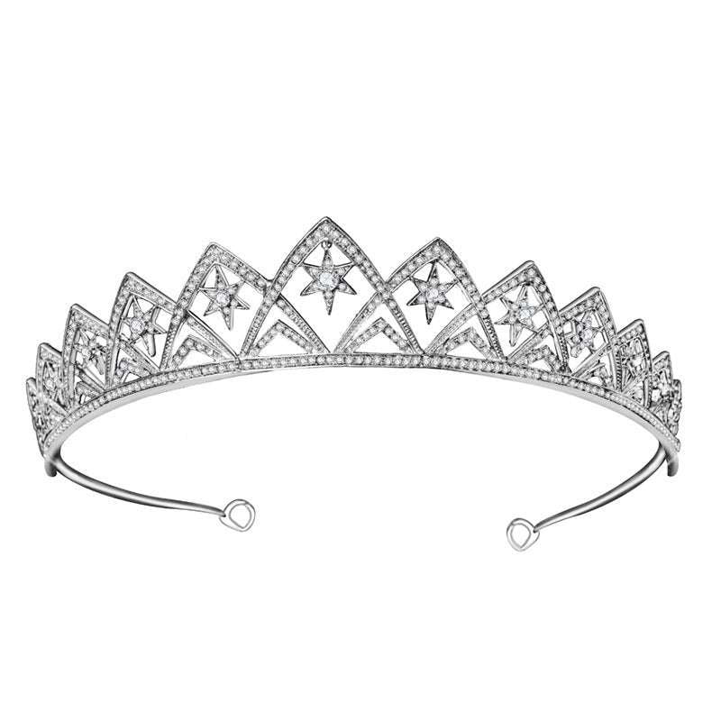 Elegant Bridal Star Crown, Exclusive Bridal Headband, Luxurious Wedding Headpiece - available at Sparq Mart