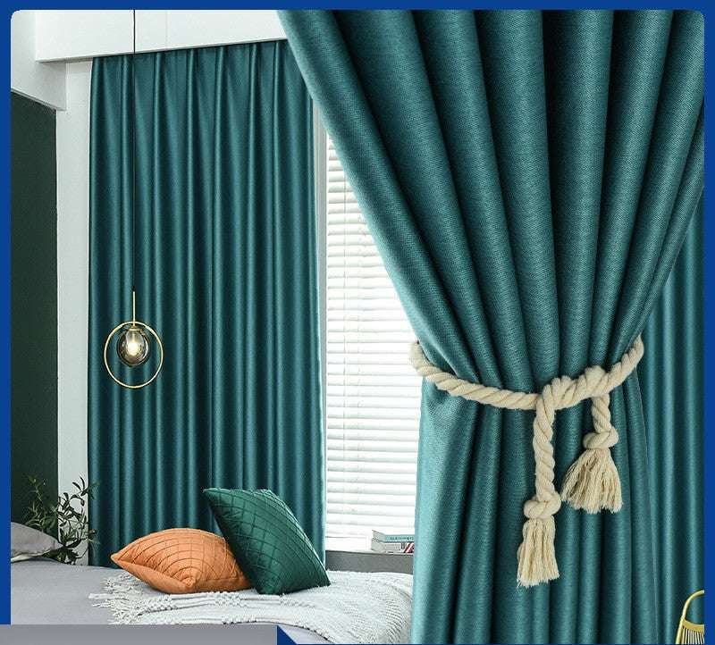 High Shading Drapes, Jacquard Curtain Elegance, Linen Blackout Curtains - available at Sparq Mart