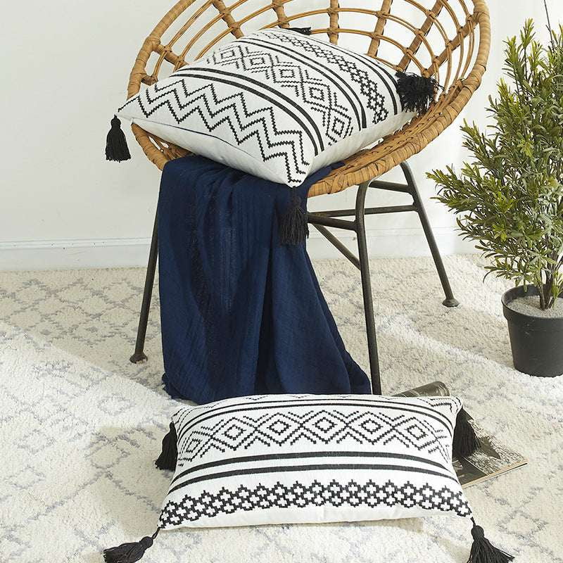 Chic Cushion Covers, Designer Pillow Shams, Nordic Tassel Pillowcase - available at Sparq Mart