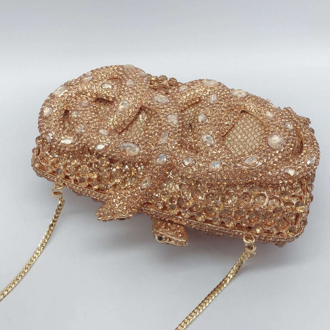 Elegant Diamond Clutch, Magnetic Clasp Clutch, Python Evening Bag - available at Sparq Mart