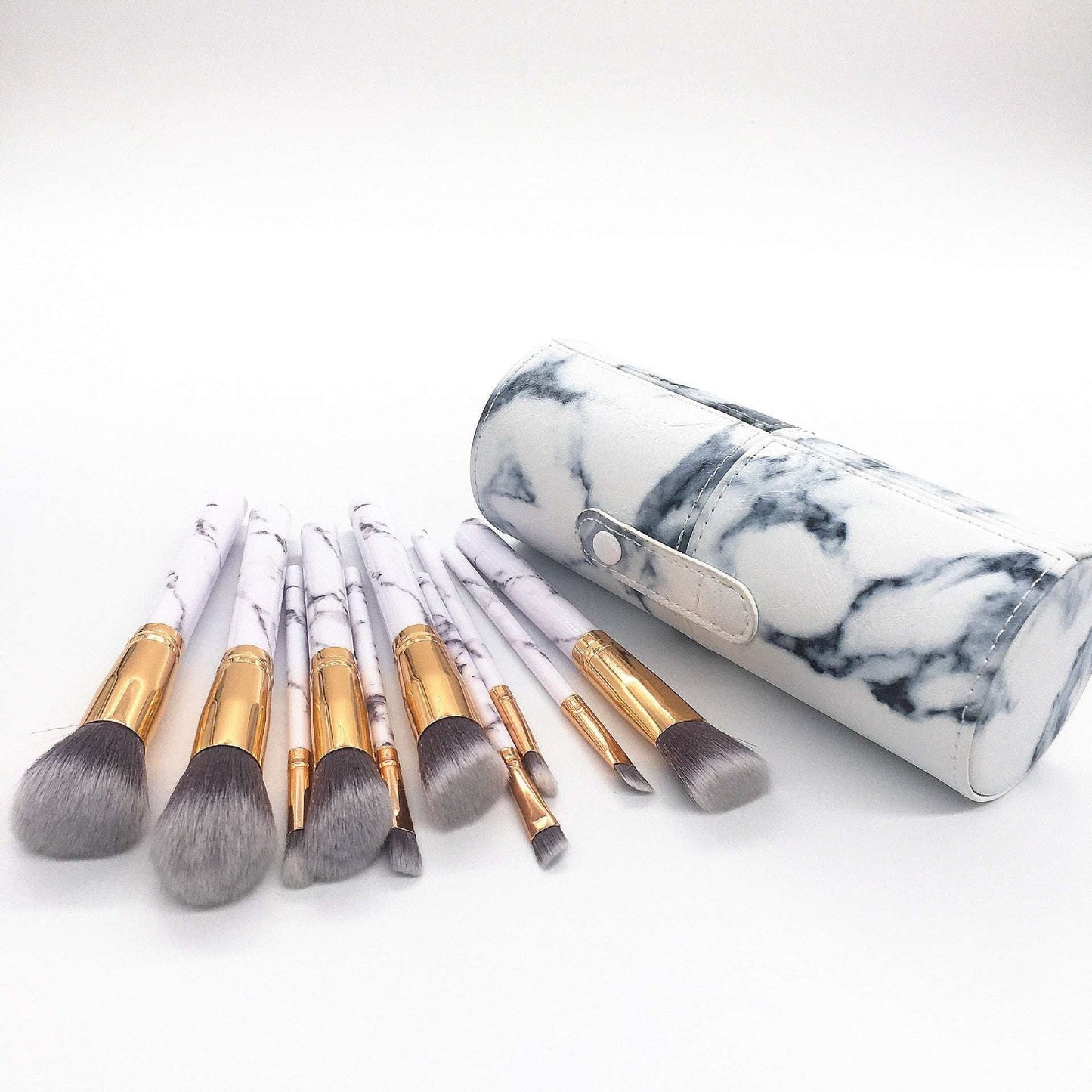 beauty tool set, makeup brush bag, marble makeup brushes - available at Sparq Mart