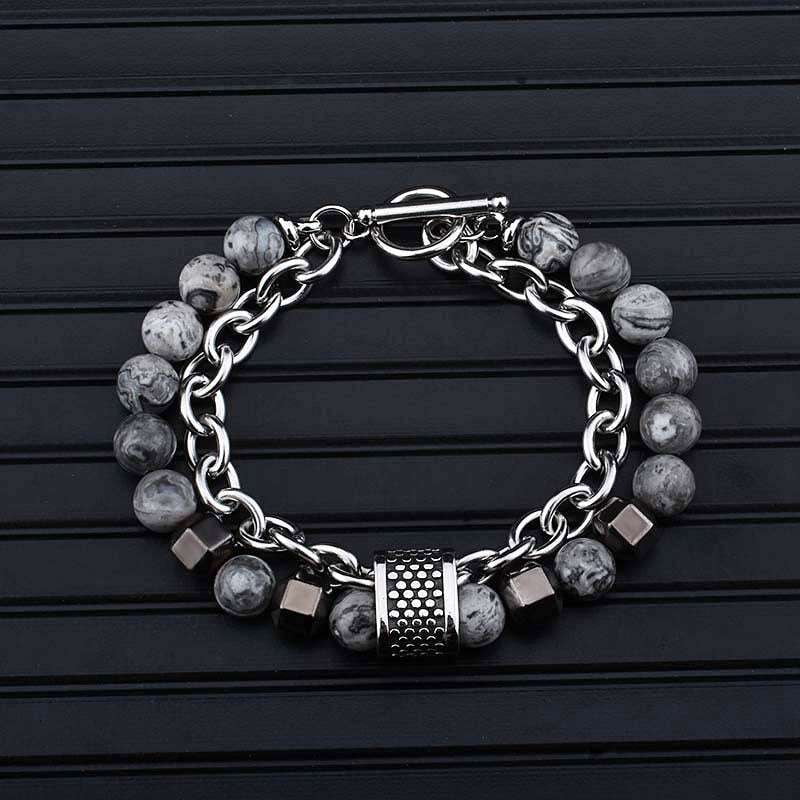 Geometric Design Jewelry, Men's Fashion Bracelets, Titanium Steel Bracelet - available at Sparq Mart