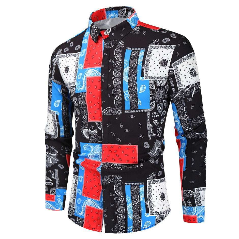 digital print shirt, long sleeve casual, vibrant youth shirt - available at Sparq Mart