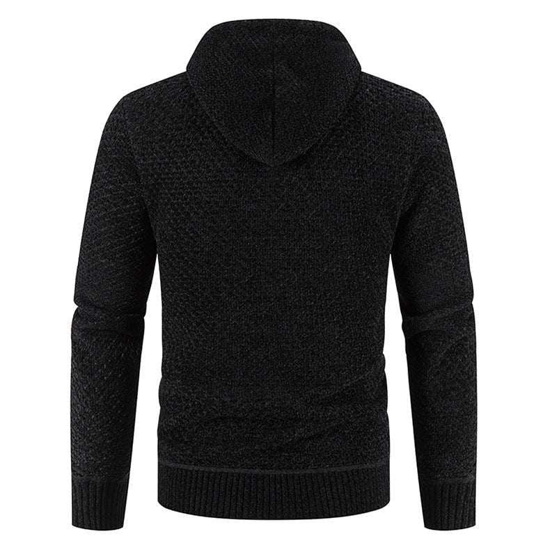 Cozy Hooded Sweater, Men's Pineapple Sweater, Plush Winter Apparel - available at Sparq Mart