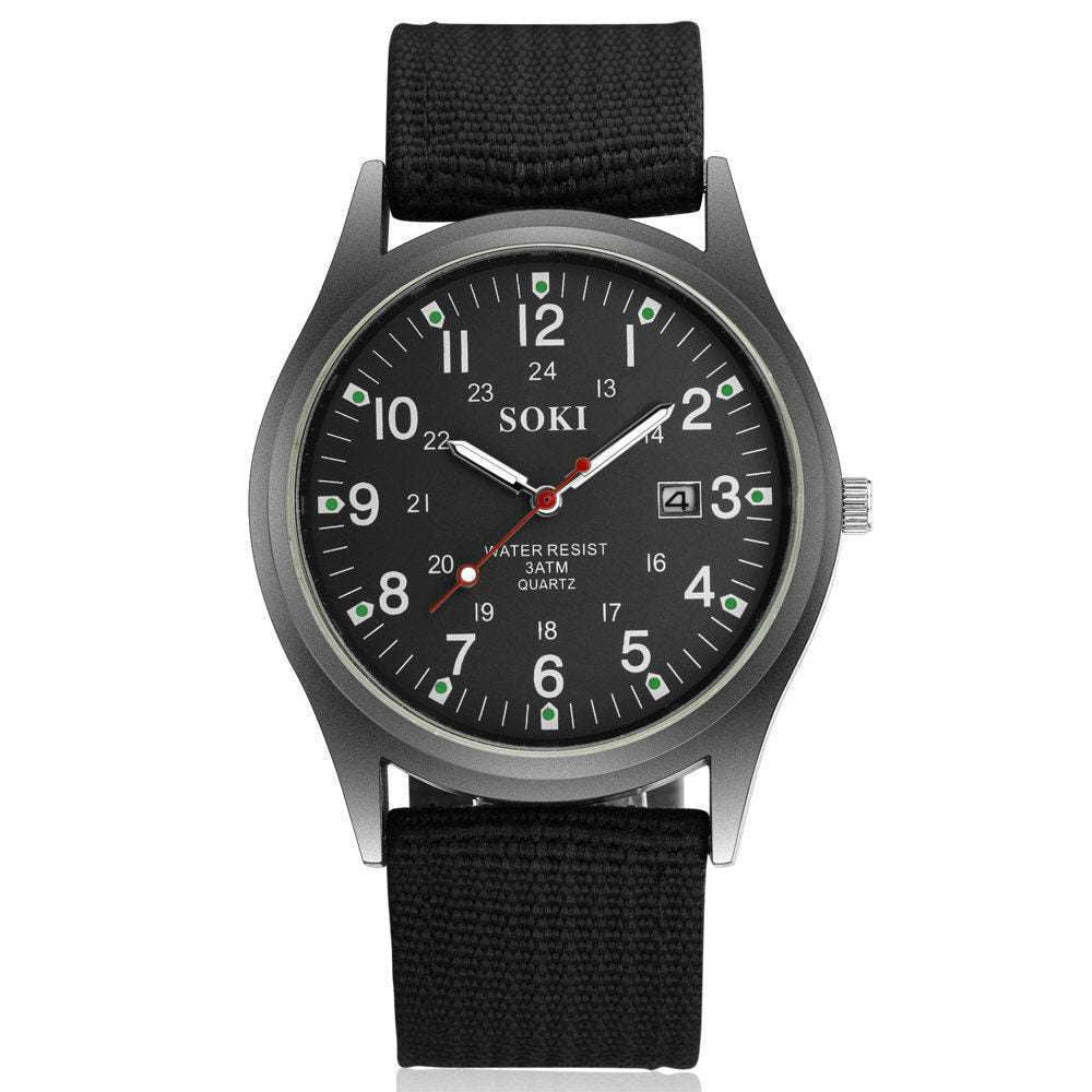 Canvas Strap Watch, Luminous Sports Watch, Men's Quartz Watch - available at Sparq Mart