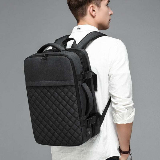 Business Backpack Grey, Men's Travel Bag, Oxford Business Backpack - available at Sparq Mart