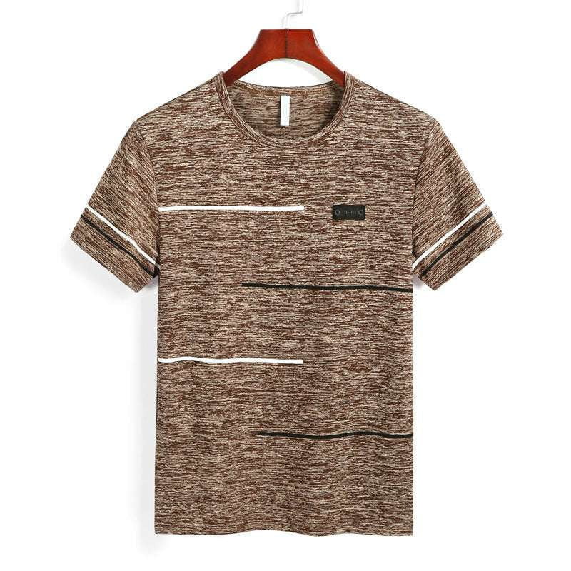 extended size t-shirts, men's casual stripes, striped short-sleeve tee - available at Sparq Mart