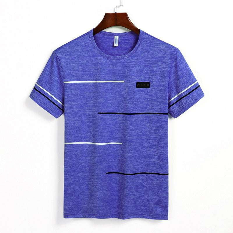 extended size t-shirts, men's casual stripes, striped short-sleeve tee - available at Sparq Mart