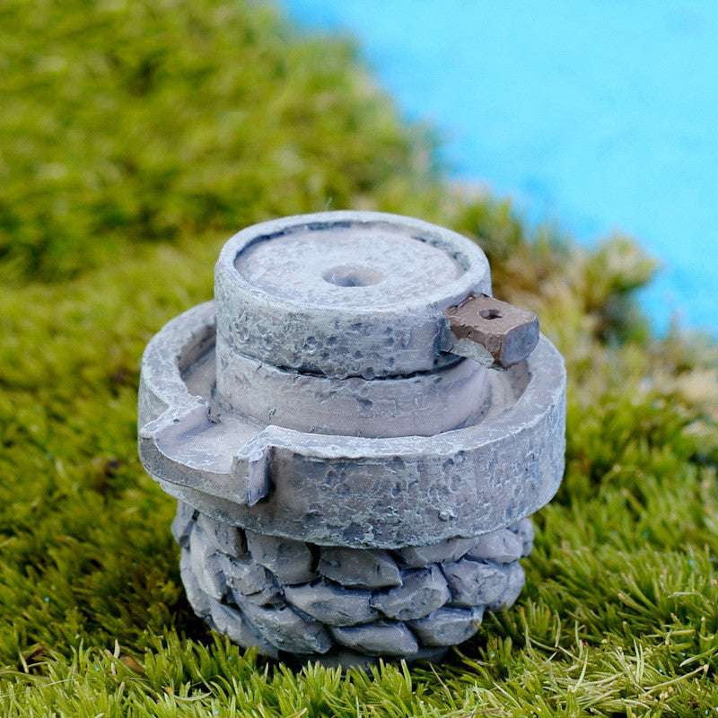 Micro Landscape Ornament, Miniature Garden Decor, Stone Mill Figurine - available at Sparq Mart