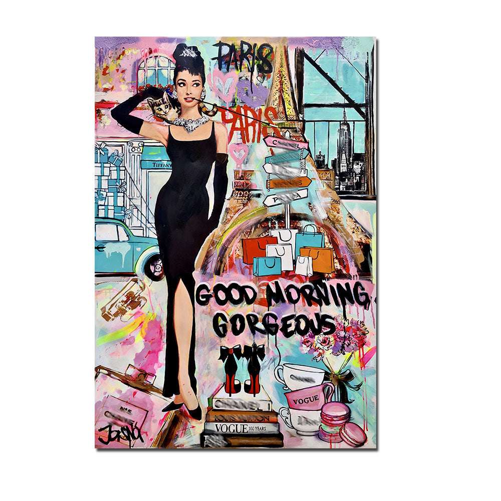 Canvas Painting, Fashion Graffiti Art, Female Poster - available at Sparq Mart