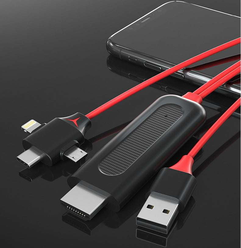 Mobile Phone Cable, Multi-Function Charger Cable, Three-In-One Cable - available at Sparq Mart