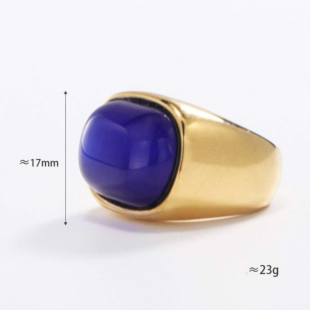 gemstone fashion ring, gold plated ring, stainless steel ring - available at Sparq Mart