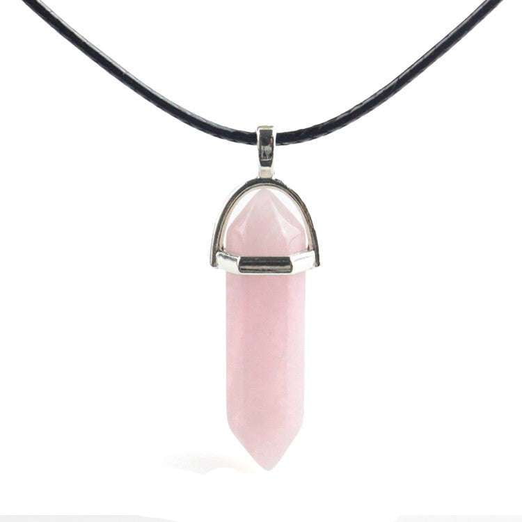 Crystal Hexagonal Pendant, Fashion Pendant Necklace, Natural Stone Jewelry - available at Sparq Mart