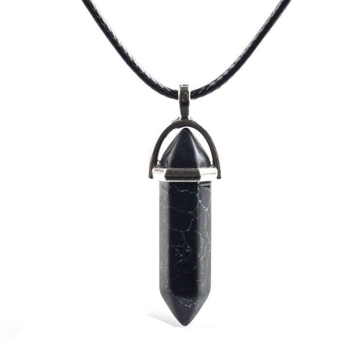 Crystal Hexagonal Pendant, Fashion Pendant Necklace, Natural Stone Jewelry - available at Sparq Mart