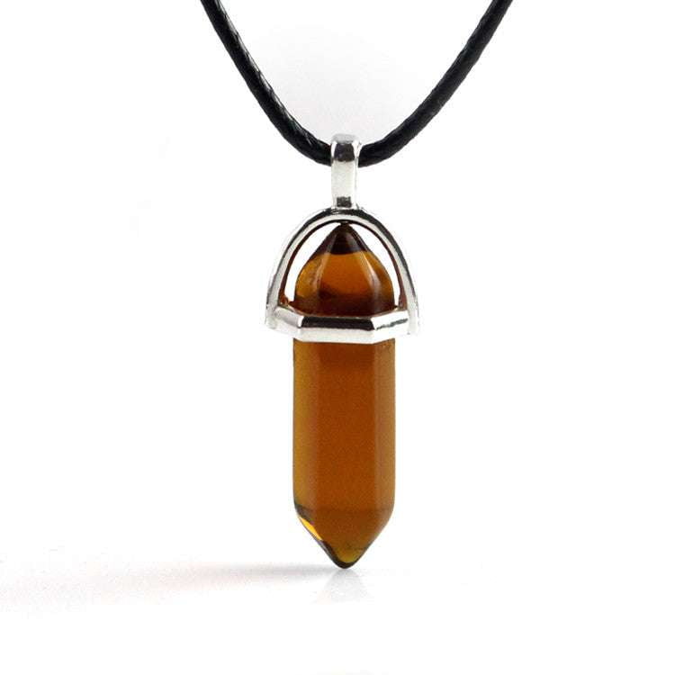 Crystal Hexagonal Pendant, Fashion Pendant Necklace, Natural Stone Jewelry - available at Sparq Mart