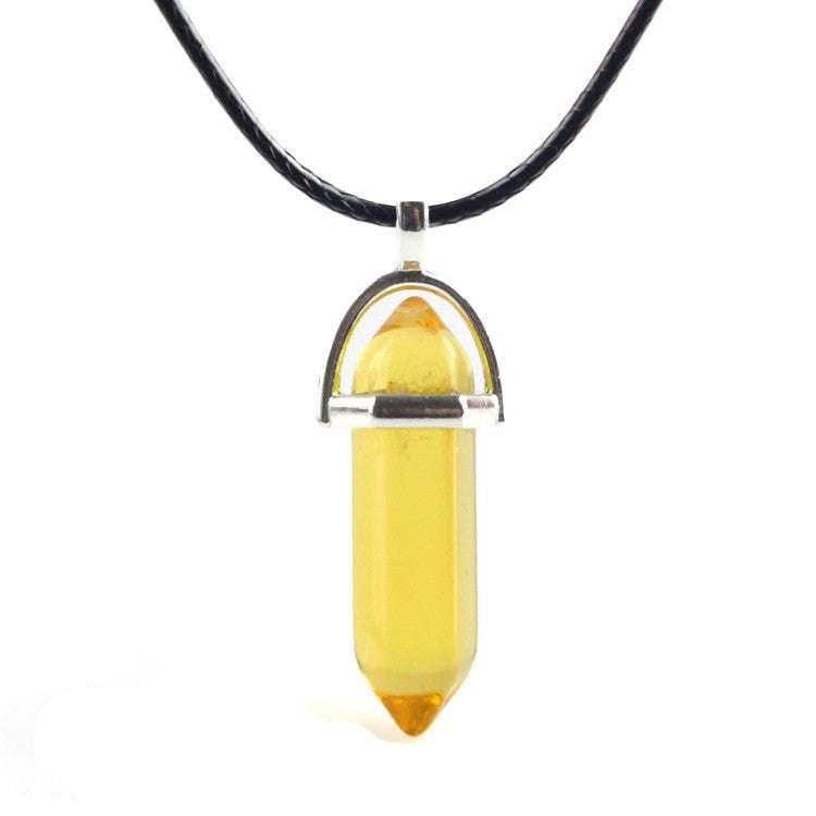 Crystal Hexagonal Pendant, Fashion Pendant Necklace, Natural Stone Jewelry - available at Sparq Mart