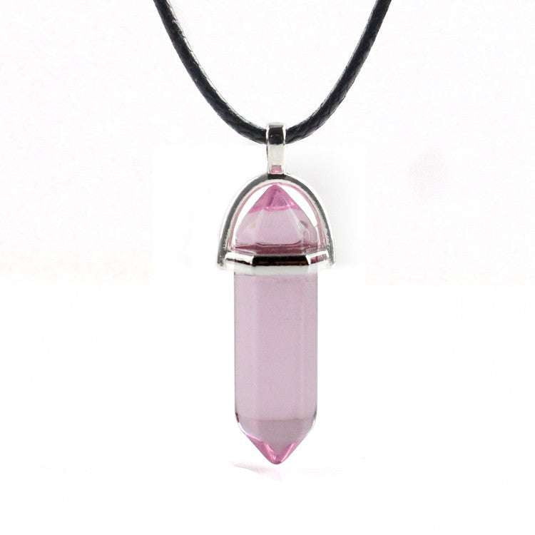 Crystal Hexagonal Pendant, Fashion Pendant Necklace, Natural Stone Jewelry - available at Sparq Mart