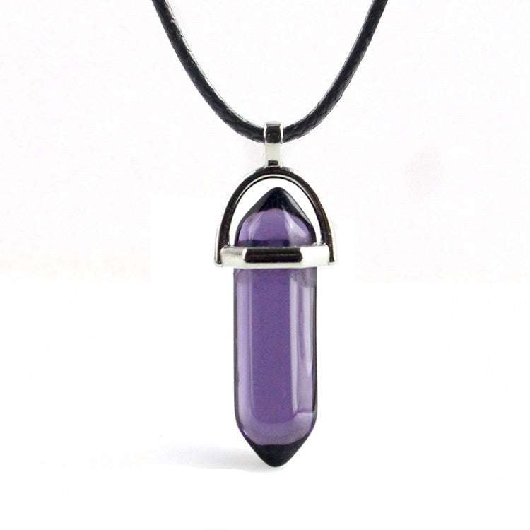 Crystal Hexagonal Pendant, Fashion Pendant Necklace, Natural Stone Jewelry - available at Sparq Mart