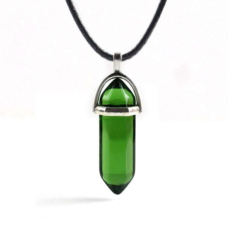 Crystal Hexagonal Pendant, Fashion Pendant Necklace, Natural Stone Jewelry - available at Sparq Mart