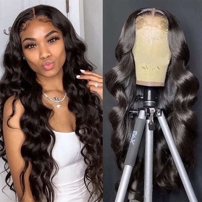 Deep Wave Wig, Human Hair Sleeve, Transparent Lace Wig - available at Sparq Mart