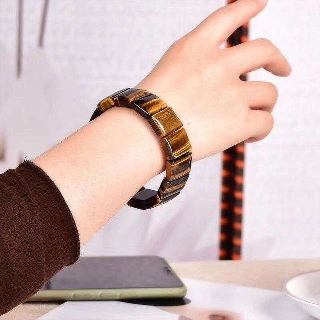 Tiger Eye Bracelet, Unisex Square Bracelet, Yellow Gemstone Jewelry - available at Sparq Mart