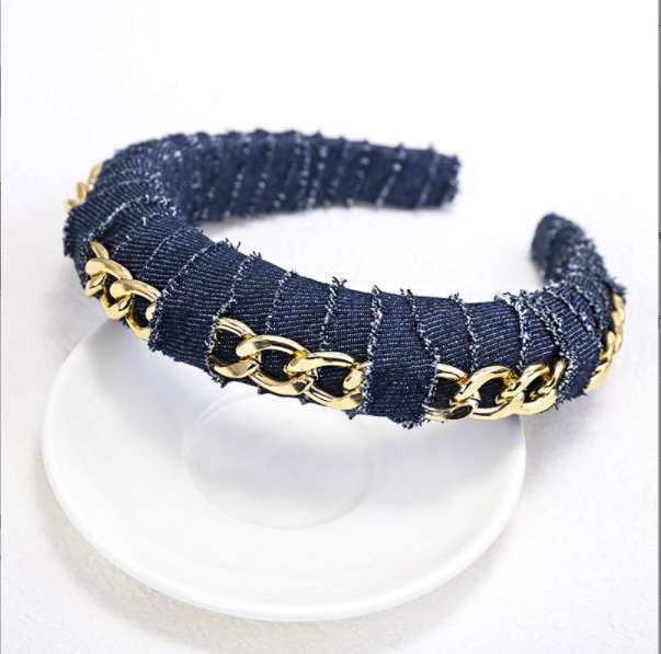 Creative Hair Bands, Denim Headband Online, Thick Denim Accessory - available at Sparq Mart