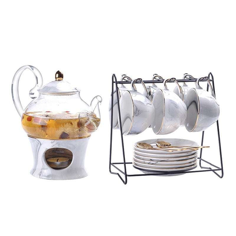 Elegant Tea Set, Gray Tea Cups, Nordic Coffee Cup - available at Sparq Mart