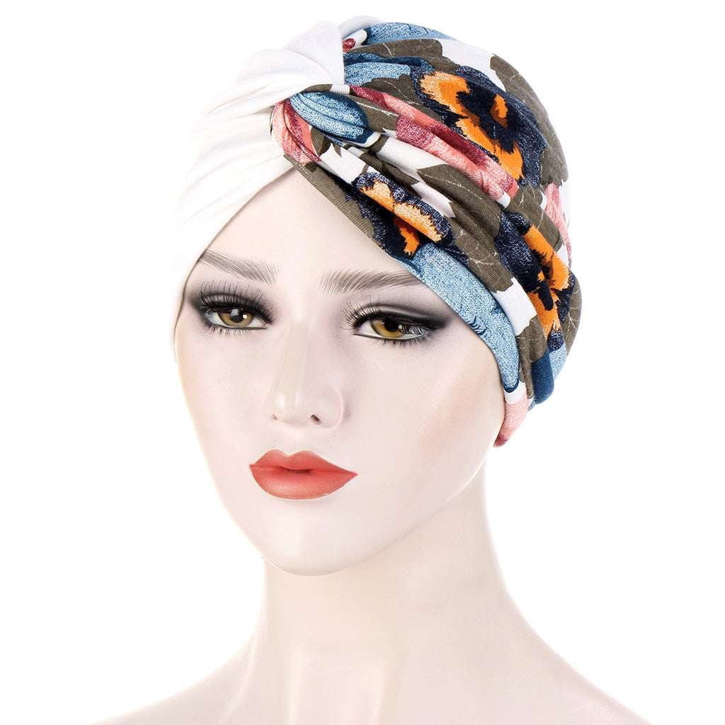 Calico Twisted Band, Patchwork Hair Accessory, Twisted Headband Cap - available at Sparq Mart