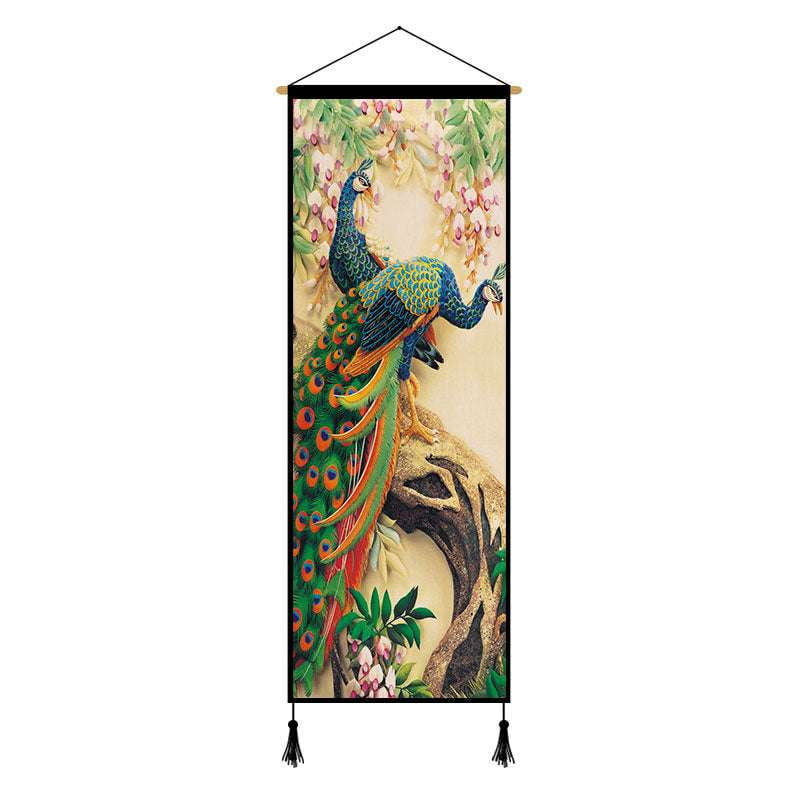 Decorative Wall Tapestry, Hanging Painting Cloth, Peony Art Decor - available at Sparq Mart