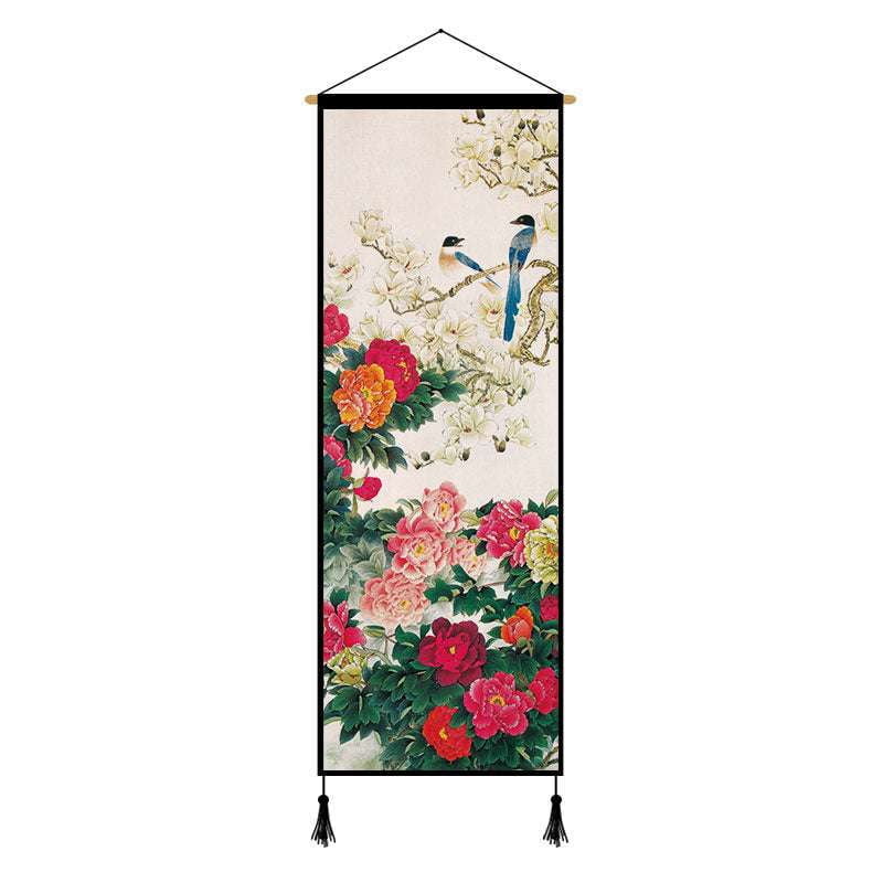 Decorative Wall Tapestry, Hanging Painting Cloth, Peony Art Decor - available at Sparq Mart