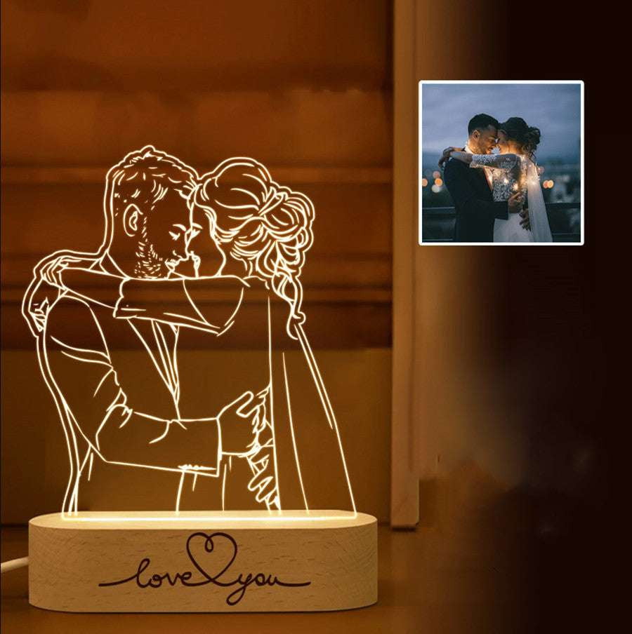 Couples Picture Lamp, Custom Valentine Nightlight, Personalized Love Light - available at Sparq Mart