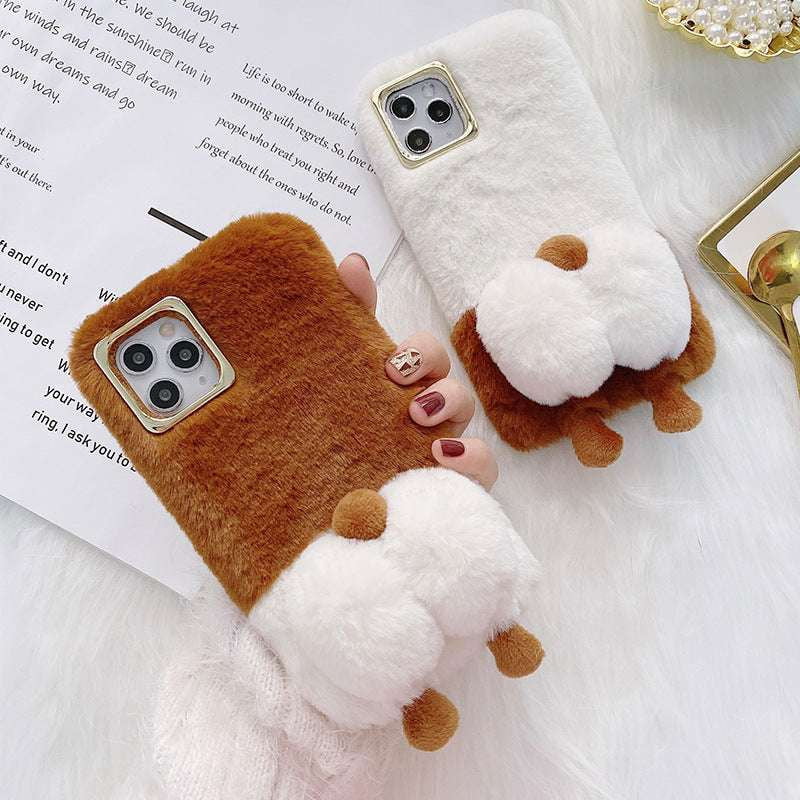 Animal Design Case, Corgi iPhone Case, Plush Protective Cover - available at Sparq Mart