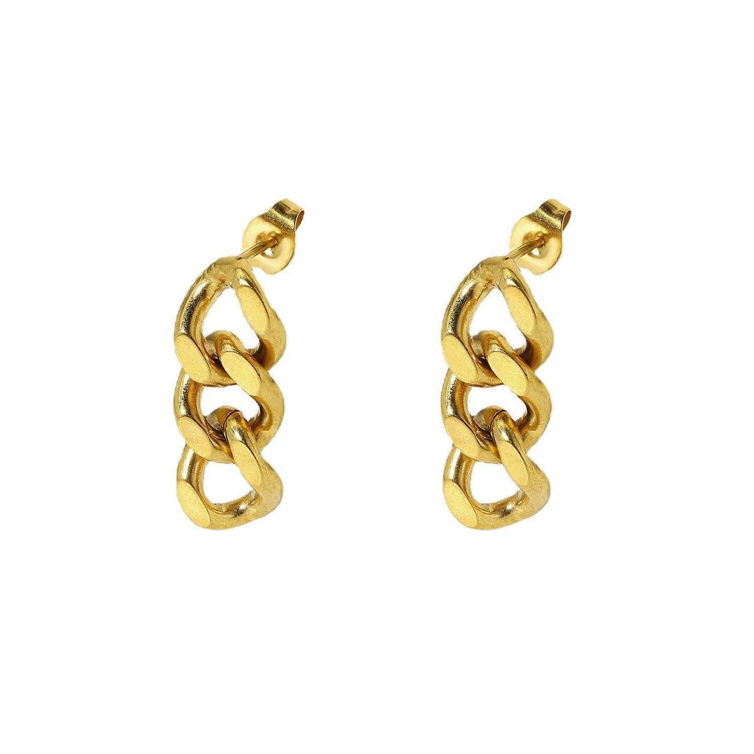 Geometric Edge Rings, Pendant Stud Earrings, Wholesale Gold Jewelry - available at Sparq Mart