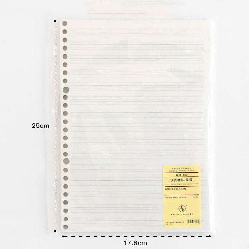 6-hole punched inserts, A5 paper refill, B5 notebook pages - available at Sparq Mart