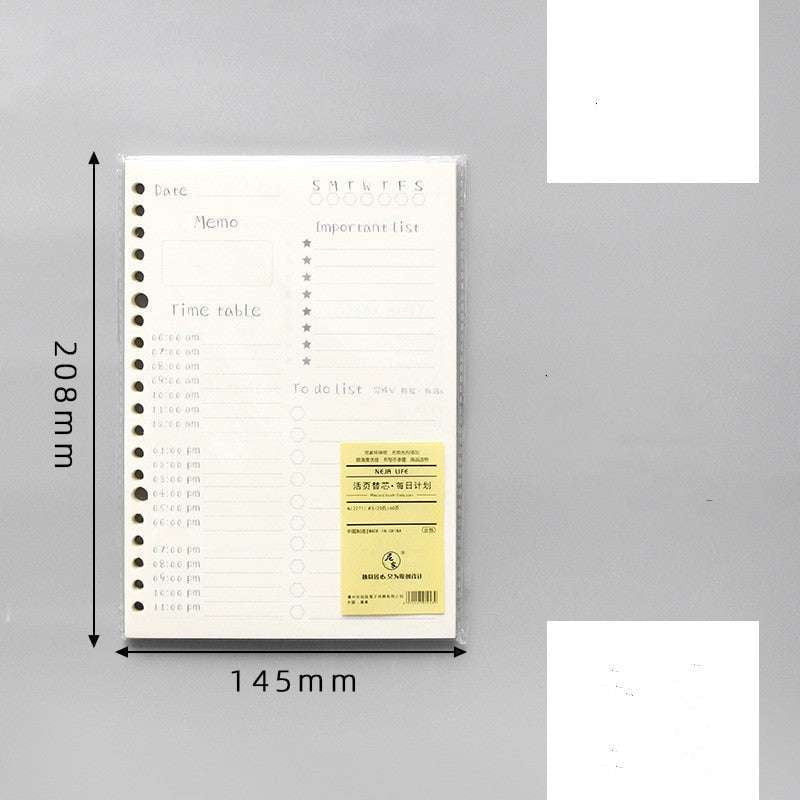 6-hole punched inserts, A5 paper refill, B5 notebook pages - available at Sparq Mart