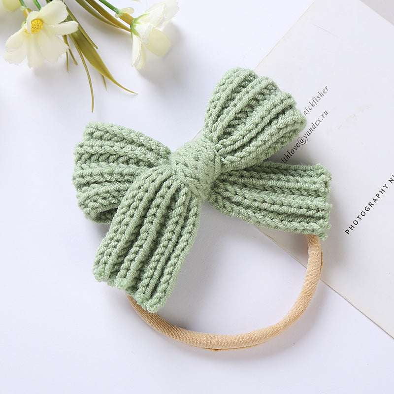 Baby Nylon Headband, Soft Wool Hairband, Wool Bow Hairband - available at Sparq Mart