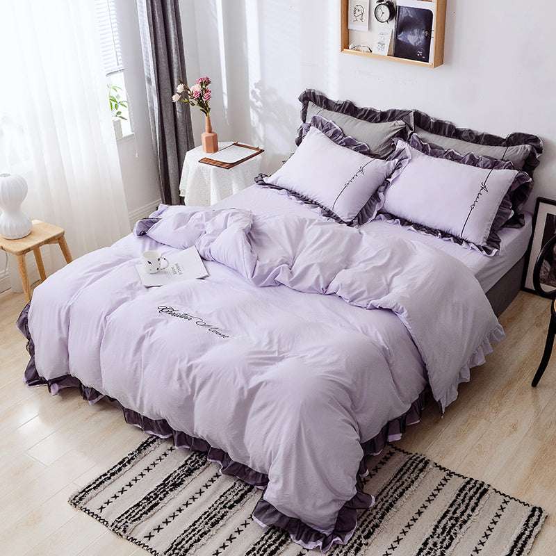 Cotton bedding set, Princess style bedding, Washed cotton sheets - available at Sparq Mart