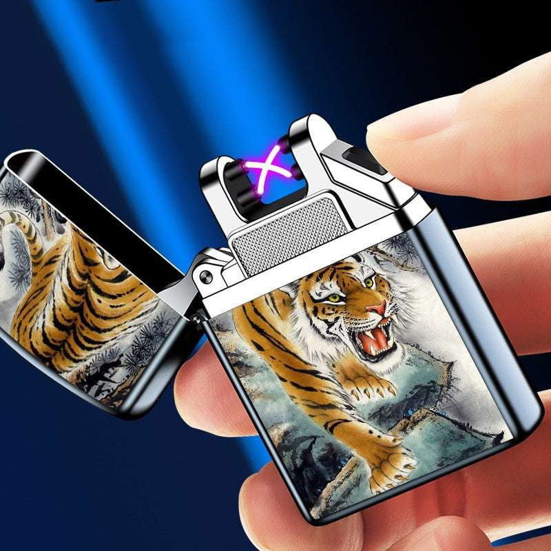 Metal Electric Lighter, USB Rechargeable Lighter, Windproof Lighter Engraving - available at Sparq Mart