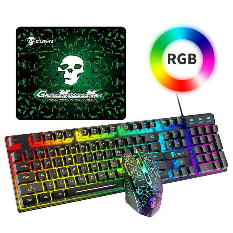 LED Mouse Bundle, Luminous Keyboard Combo, RGB Gaming Set - available at Sparq Mart