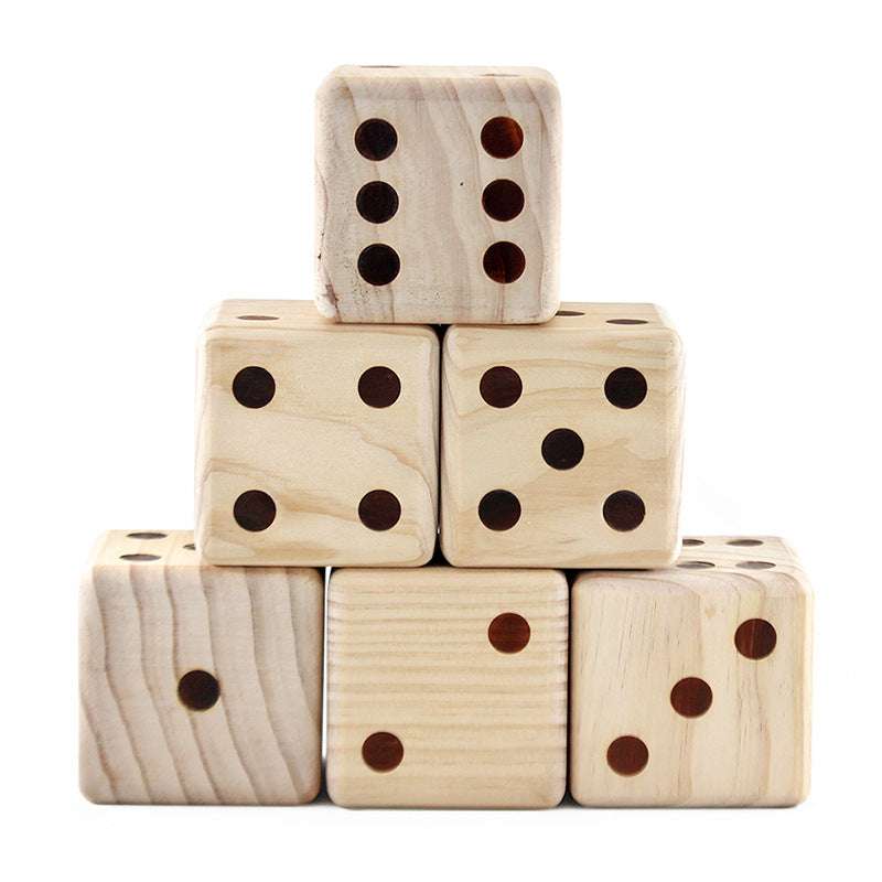 9cm large dice, colorful wooden dice, fun garden dice - available at Sparq Mart