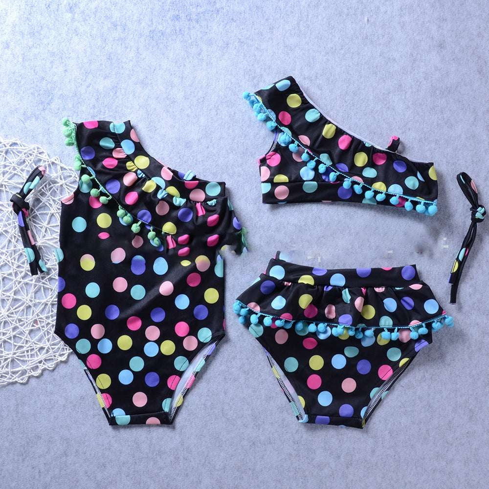 cute kids swimwear, girls tankini set, toddler polka swimsuit - available at Sparq Mart