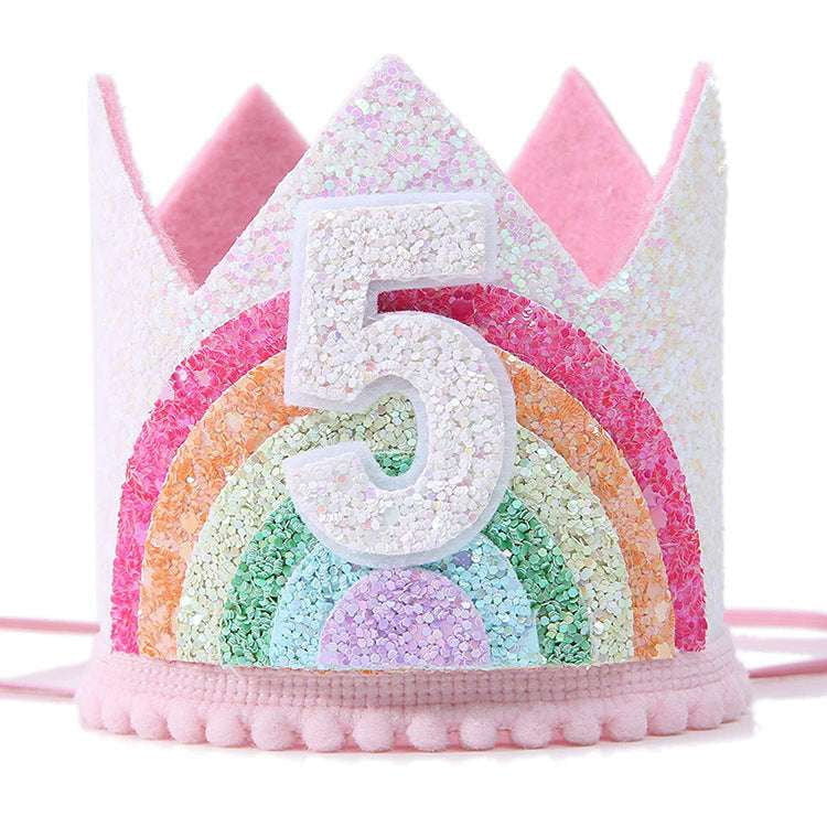 Birthday Crown Accessory, Kids Party Crown, Rainbow Princess Tiara - available at Sparq Mart