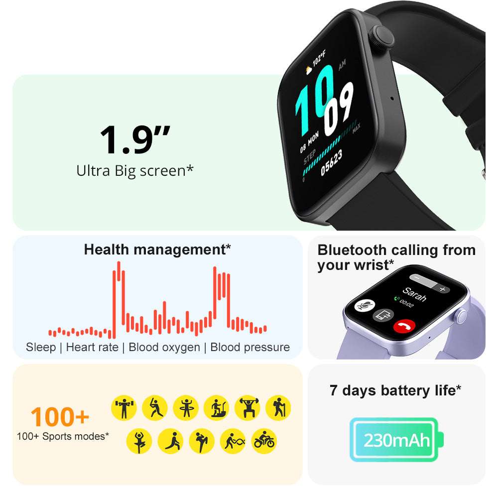 Heart Rate Meter, Sports Smart Watch, Waterproof Smart Watch - available at Sparq Mart