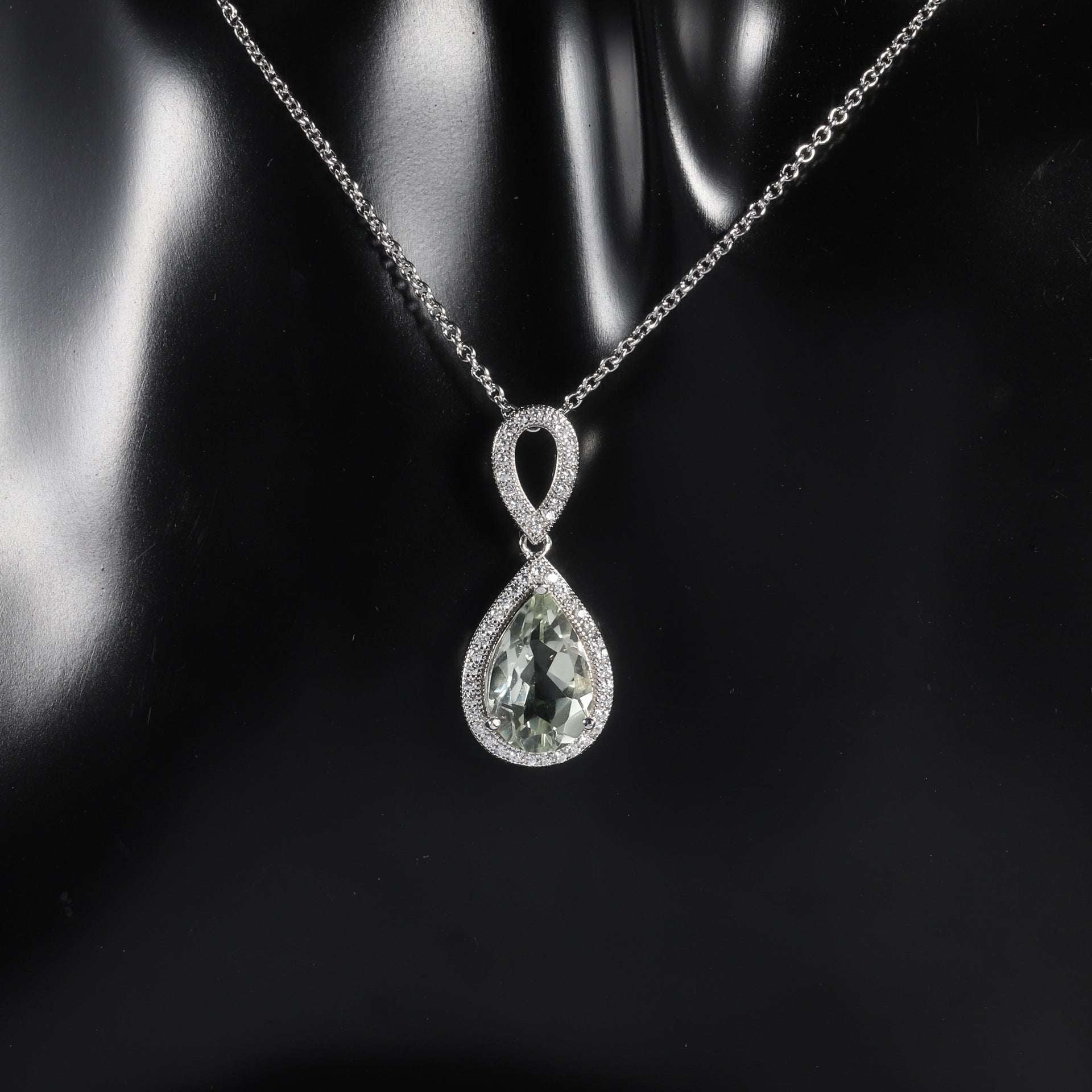 Green Amethyst Necklace, Natural Color Pendant, S925 Amethyst Pendant - available at Sparq Mart