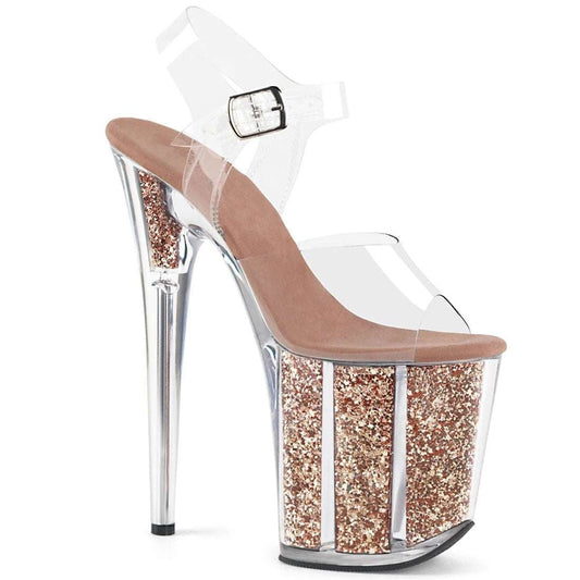 Sequined Evening Shoes, Sexy Platform Heels, Transparent Stiletto Pumps - available at Sparq Mart