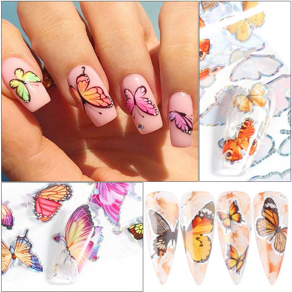 Colorful Nail Decorations, Laser Transfer Stickers, Nail Art Stickers - available at Sparq Mart