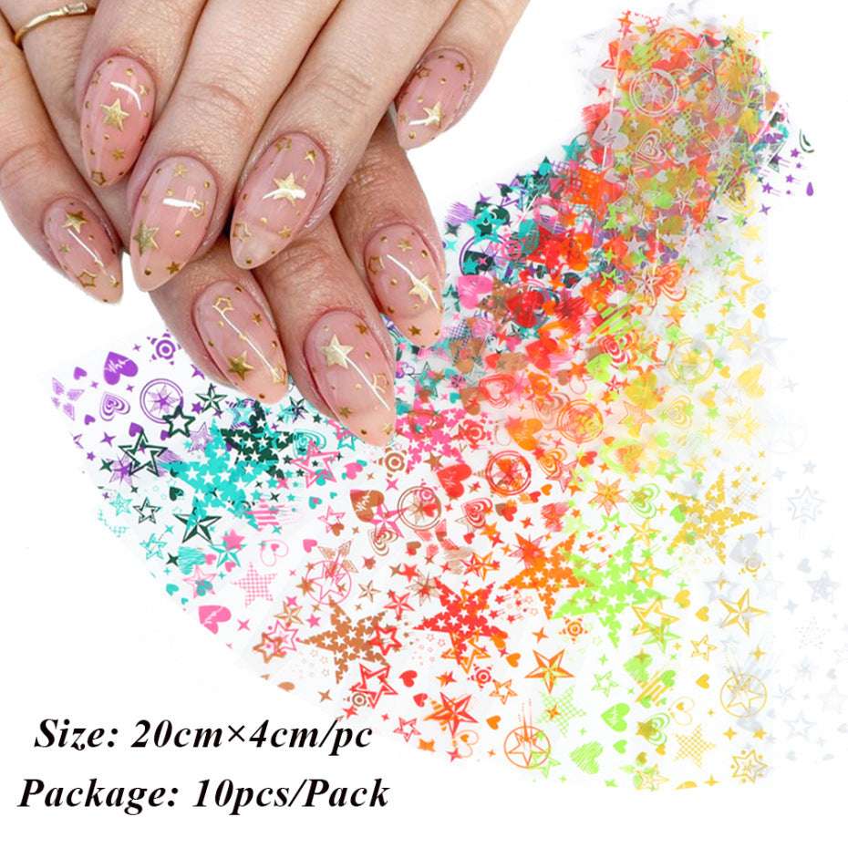 Colorful Nail Decorations, Laser Transfer Stickers, Nail Art Stickers - available at Sparq Mart