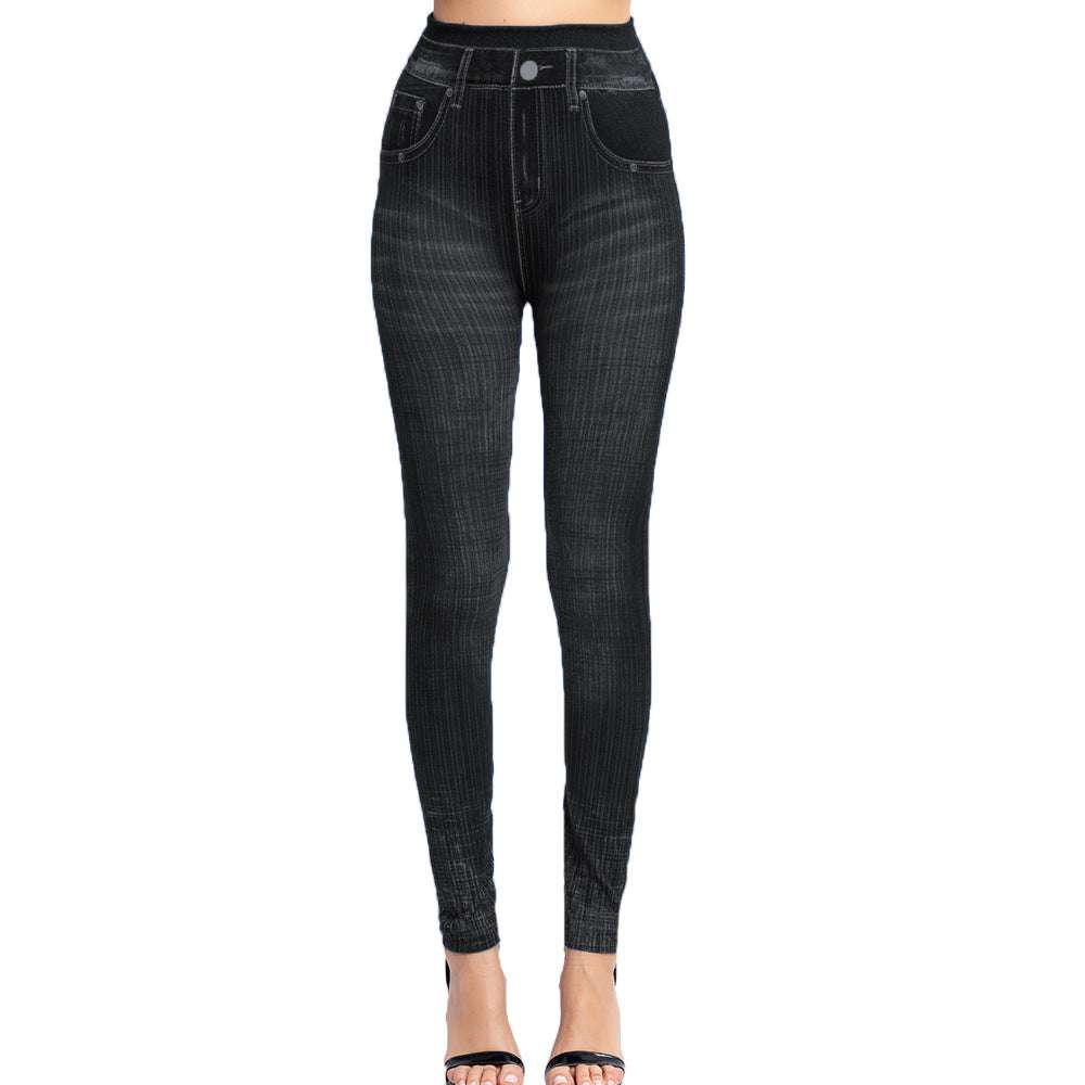 Cropped Pants, Slim Fit Trousers, Striped Denim Leggings - available at Sparq Mart