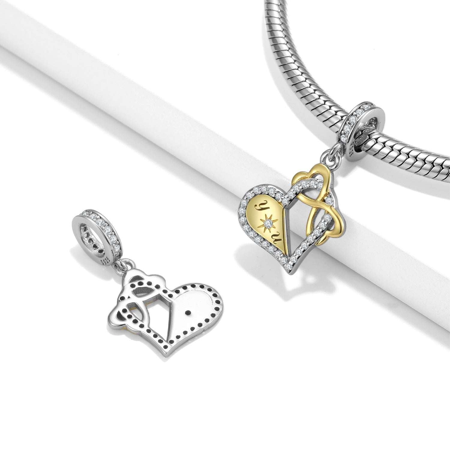 Elegant Charm Pendant, Sterling Silver Bracelet, Women's Bracelet Accessory - available at Sparq Mart