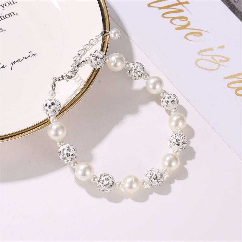 Elegant Bead Bracelet, Luxury Ball Bracelet, Pearl Diamond Bracelet - available at Sparq Mart